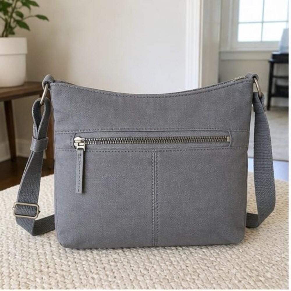 Gray Nylon Crossbody Bag
